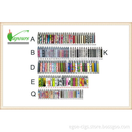 Oem Unisex Colorful Print Ego Q E-cigarette Start Kit , 1100mah E Cigarette
